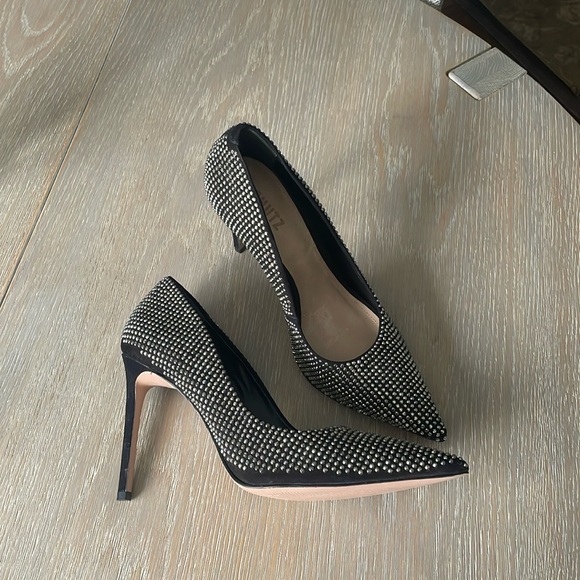 Schutz low crystal heels , size 10; new main image 1